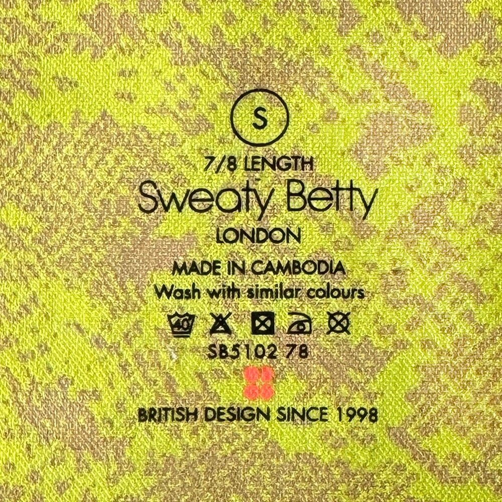 SWEATY BETTY FLATTER ME JACQUARD WORKOUT 7/8 LEGGINGS FIRE ACTIVE YOGA BARRE SM - Picture 5 of 8